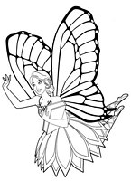 do wydruku kolorowanki Barbie Mariposa i baśniowa księżniczka, fajny obrazek do pokolorowania z magicznymi skrzydlatymi wróżkami numer  9